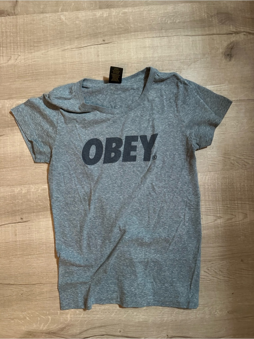 Obey Women's Heather Gray Logo Short-Sleeve Tee